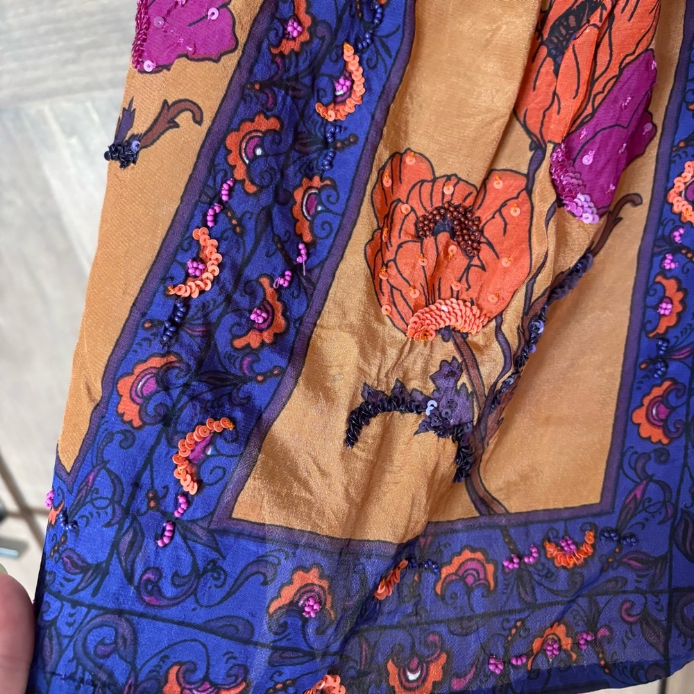 Anthropologie Maeve Beaded Persicum Floral Skirt Size M - Picture 8 of 13